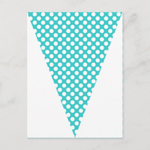 Roligt Polka Dot Teal Colorful Flagga Bunting Vykort