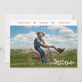 Roligt Polka dots Penselskript Foto Spara datum Datumet