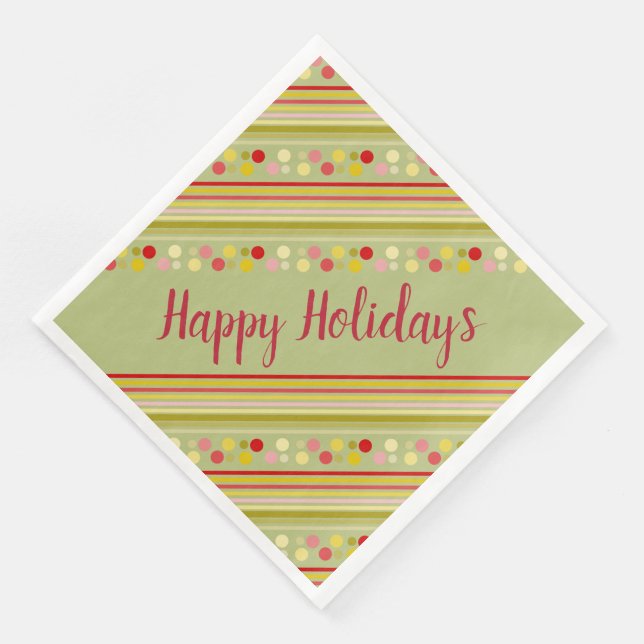 Roligt Polka-punkt och Grönt Pappersservett (Hörn)