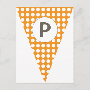 Roligt Polkadot Orange Anpassade Flagga Bunting Vykort