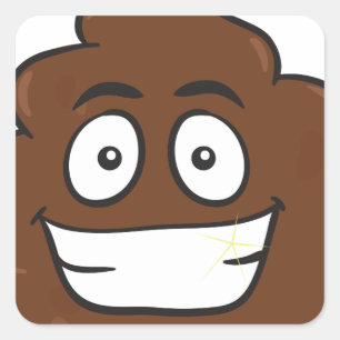 roligt poop emoji fyrkantigt klistermärke