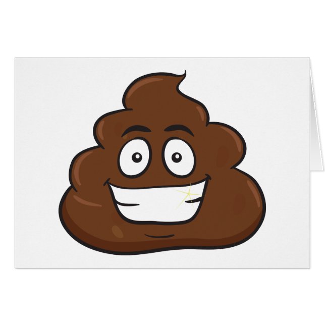 roligt poop emoji hälsningskort (Framsidan Horizontal)