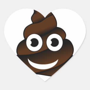 roligt poop emoji hjärtformat klistermärke