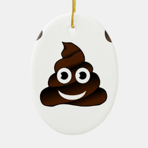 roligt poop emoji julgransprydnad keramik