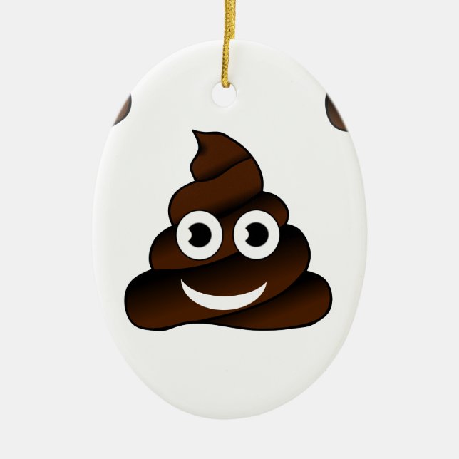 roligt poop emoji julgransprydnad keramik (Framsidan)