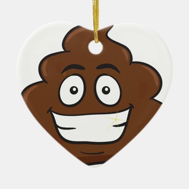 roligt poop emoji julgransprydnad keramik (Framsidan)