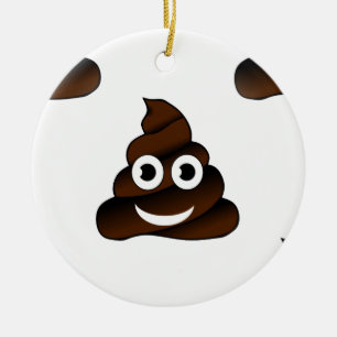 roligt poop emoji julgransprydnad keramik