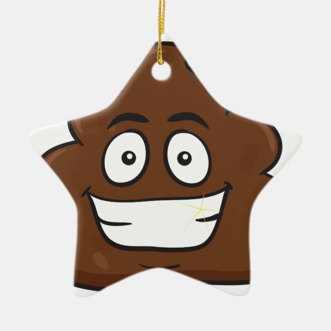 roligt poop emoji julgransprydnad keramik (Framsidan)