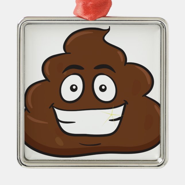 roligt poop emoji julgransprydnad metall (Framsidan)