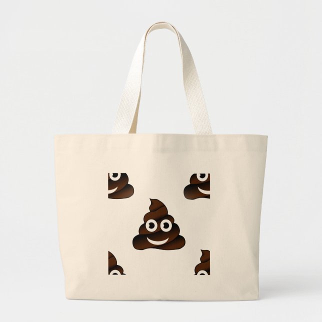 roligt poop emoji jumbo tygkasse (Framsidan)