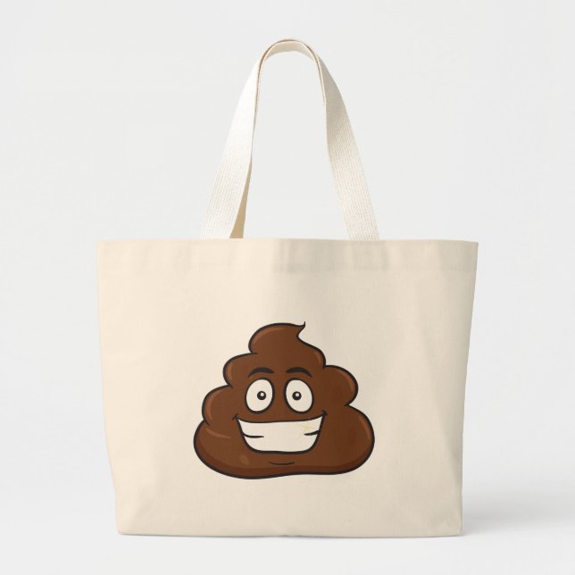 roligt poop emoji jumbo tygkasse (Framsidan)