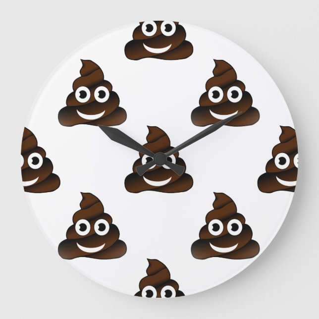 roligt poop emoji-klocka stor klocka (Framsida)
