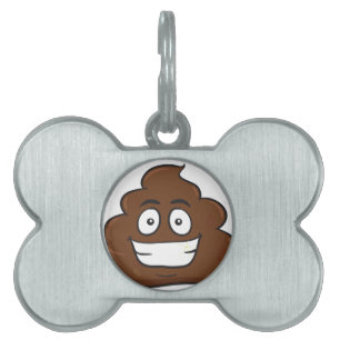 roligt poop emoji namnbricka husdjur