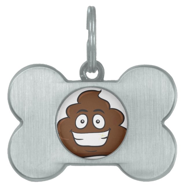 roligt poop emoji namnbricka husdjur (Framsidan)