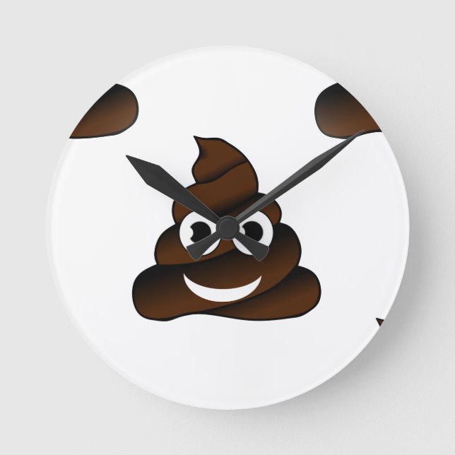 roligt poop emoji rund klocka (Framsida)
