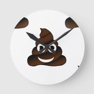 roligt poop emoji rund klocka