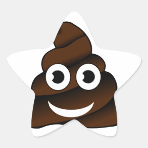 roligt poop emoji stjärnformat klistermärke