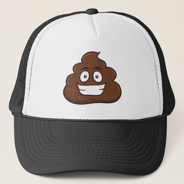 roligt poop emoji truckerkeps (Framsida)