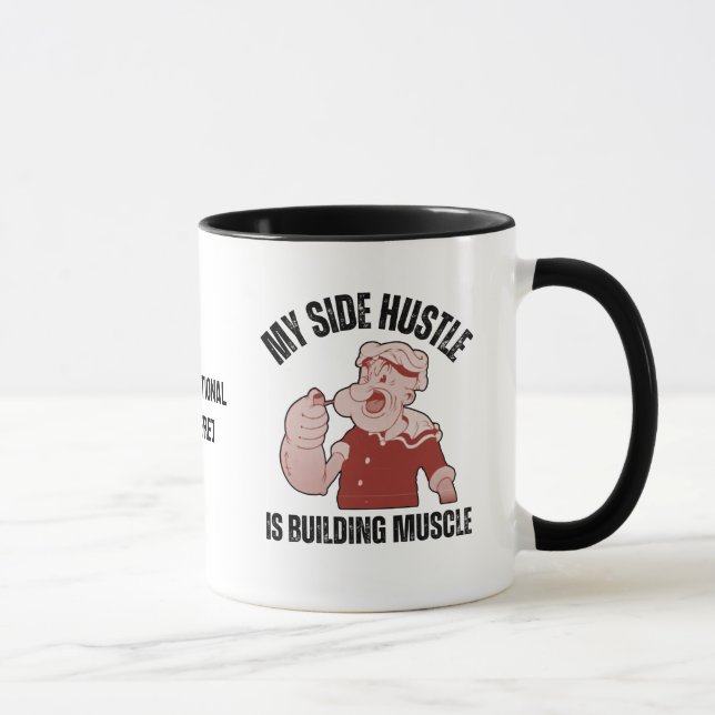 Roligt POPEYE Min sida Hustle Bygger Muscle Mugg (Höger)