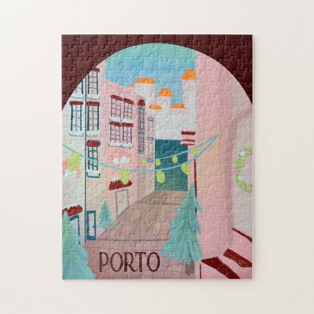Roligt Porto portugisisk vinter Pussel (Vertikal)