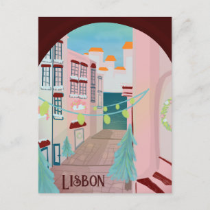 Roligt Portugisiska vintern Lissabon Vykort