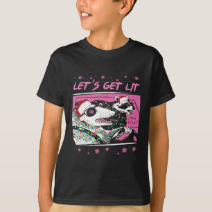 Roligt Possum Raccoon Lets Get Sopor Street Rosa C T Shirt