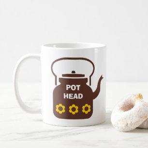 ROLIGT! 🫖 Pot Head-mugg – Kaffe- och teälskare Kaffemugg