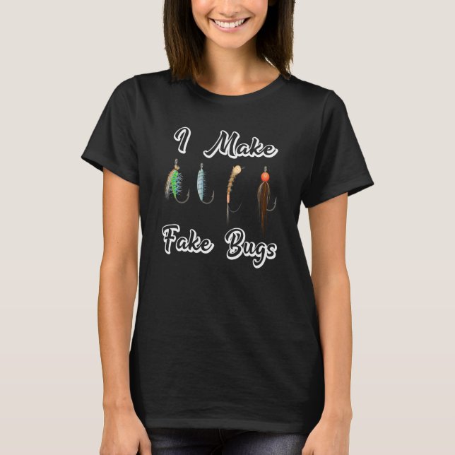 Roligt present för flugbindning för flugfiskare fi t shirt (Framsida)