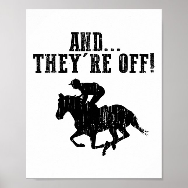 Roligt present om hästkapplöpning för män och kvin poster (Framsidan)