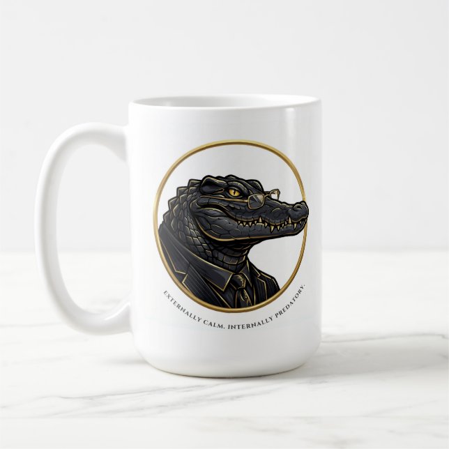 Roligt present till chef - Krockodilens anatomi -  Kaffemugg (Vänster)