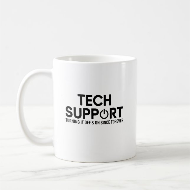 Roligt present till proffs inom teknisk support kaffemugg (Vänster)