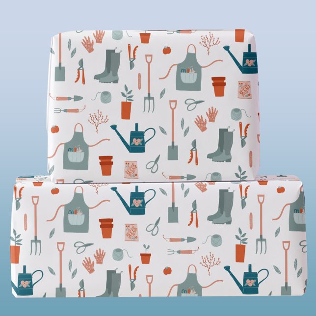  roligt presentpapper (Fun gardening themed wrapping paper roll)