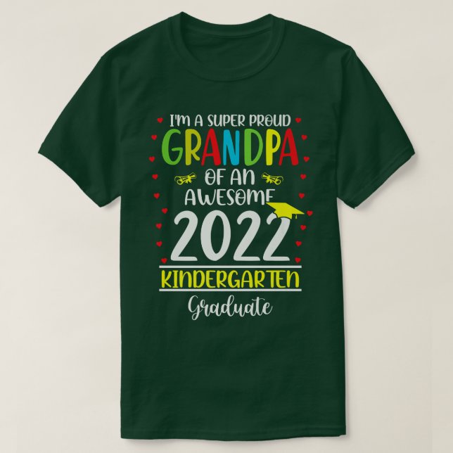 Roligt Proud Grandpa of an Fantastisk Kindergarten T Shirt (Design framsida)
