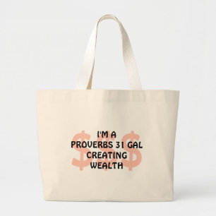 Roligt PROVERBS 31 GAL SKAPANDE WEALTH Christian Jumbo Tygkasse