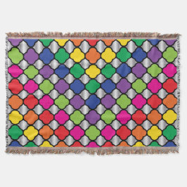 Roligt Psychedelic Quatrefoil Print Mönster Mysfilt