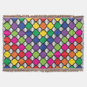 Roligt Psychedelic Quatrefoil Print Mönster Mysfilt