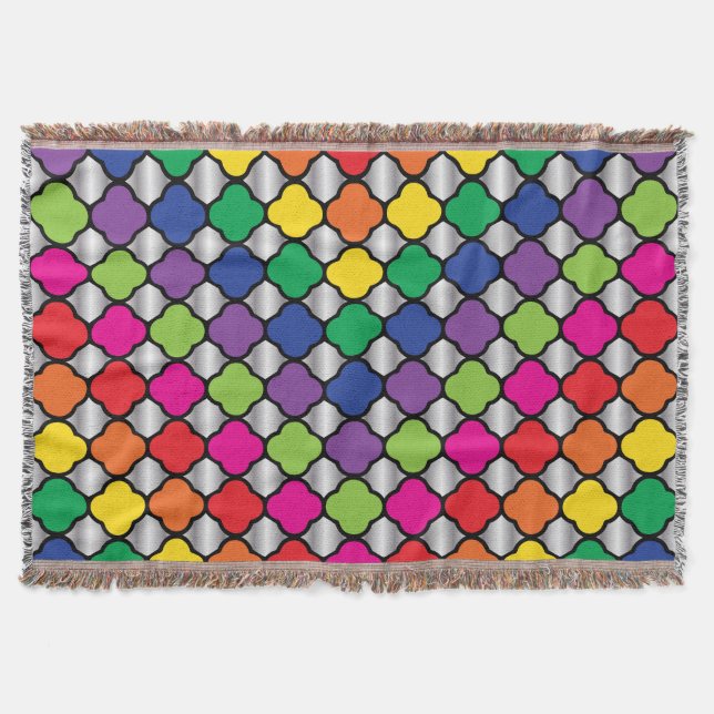 Roligt Psychedelic Quatrefoil Print Mönster Mysfilt (Framsidan)