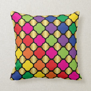 Roligt Psychedelic Quatrefoil tryckmönster Kudde