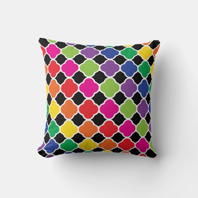 Roligt Psychedelic Quatrefoil tryckmönster Kudde (Framsida)