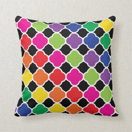 Roligt Psychedelic Quatrefoil tryckmönster Kudde