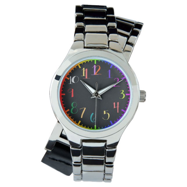 Roligt psychedelic stil bevakar ansikte armbandsur (Framsida)
