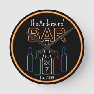 Roligt Pub Pub Man Cave Wall Clock Rund Klocka