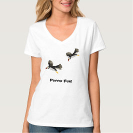 Roligt Puffin Bird Art T Shirt