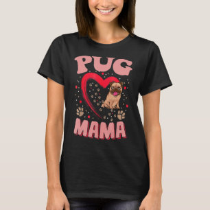 Roligt Pug Mamma Pet Apparel Hund Pug Mamma Presen T Shirt