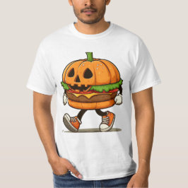 Roligt Pumpkin Burger - Halloween Magic Roligt T Shirt