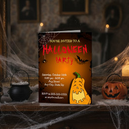 Roligt Pumpkin Halloween fest Inbjudan Card