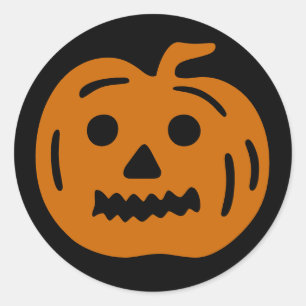 Roligt Pumpkin Halloween Sticker Runt Klistermärke