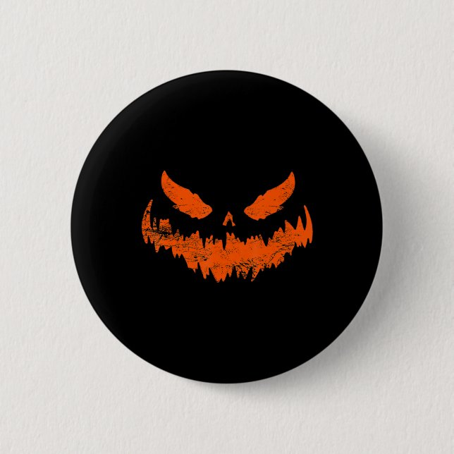 Roligt Pumpkin Jack o lantern Scary Pumpkin Ansikt Knapp (Framsida)