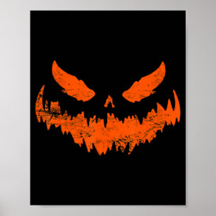 Roligt Pumpkin Jack o lantern Scary Pumpkin Ansikt Poster