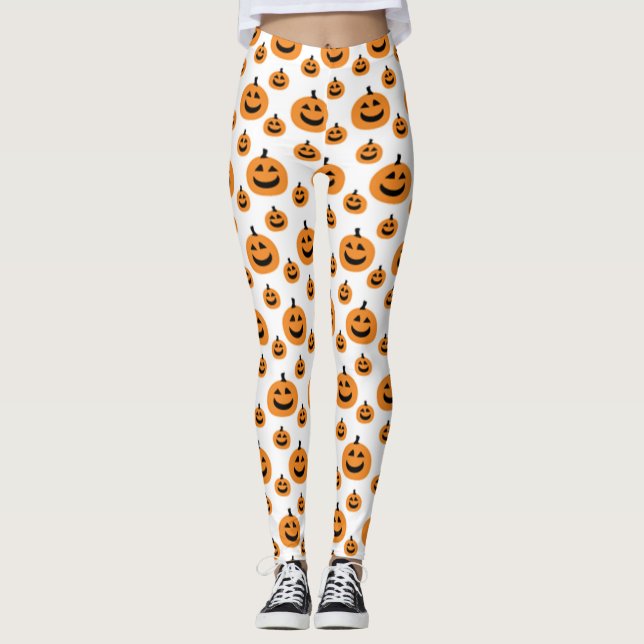 Roligt Pumpkin Mönster Leggings (Framsida)